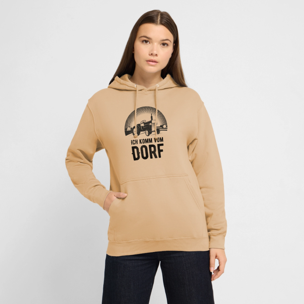 Hoodie "Ich komme vom Dorf" Unisex - Pfirsich