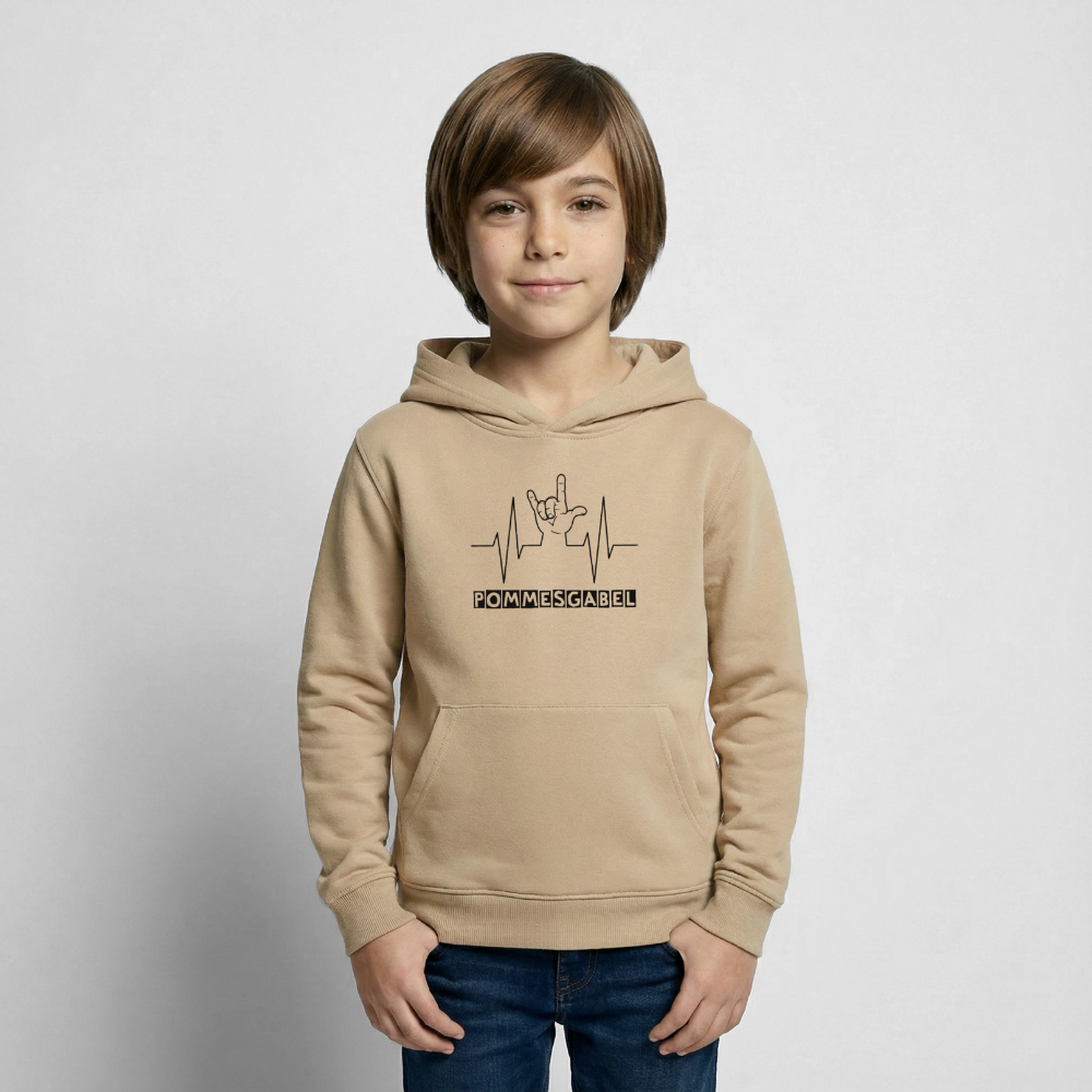 Kinder Hoodie "Pommesgabel" - Sand