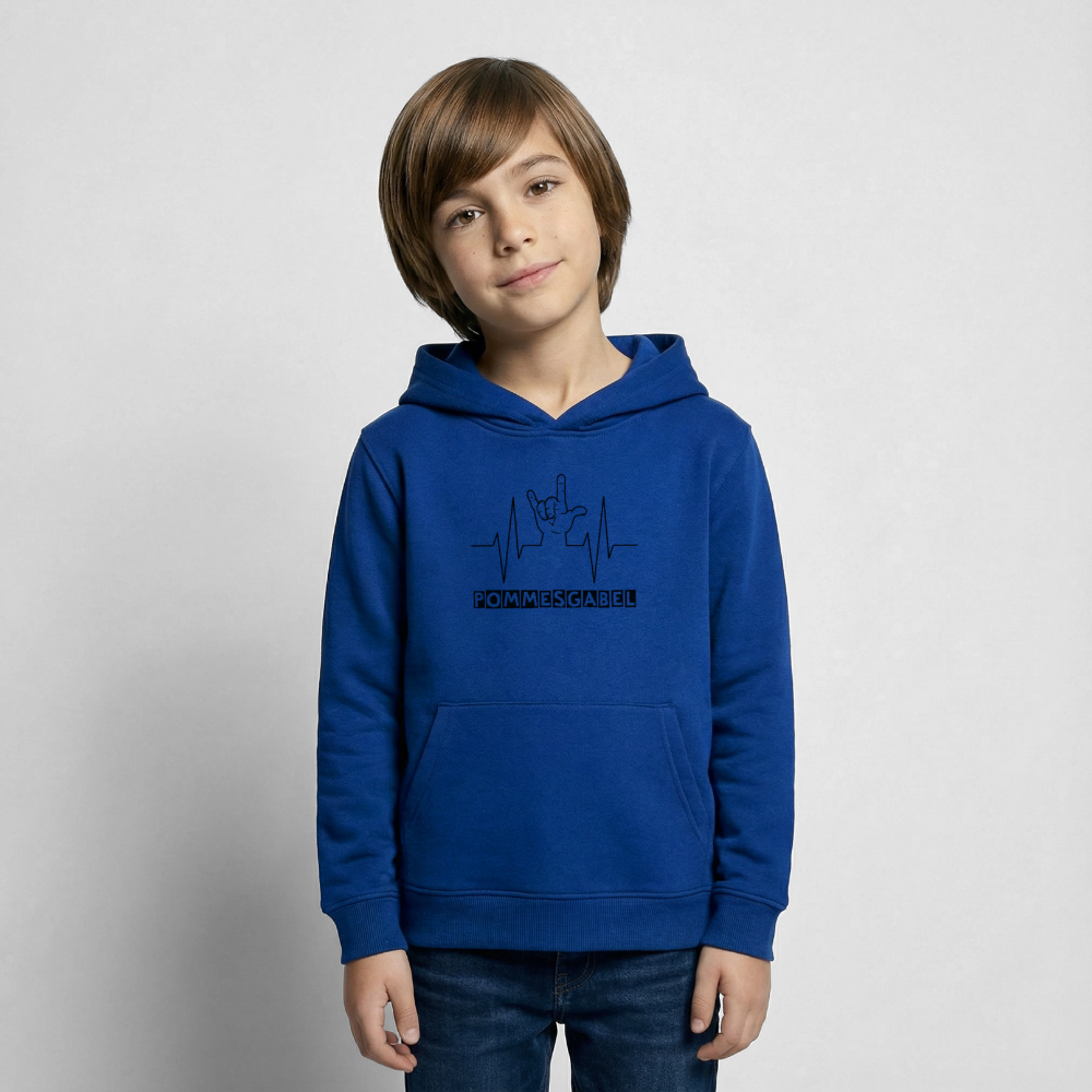 Kinder Hoodie "Pommesgabel" - Royalblau