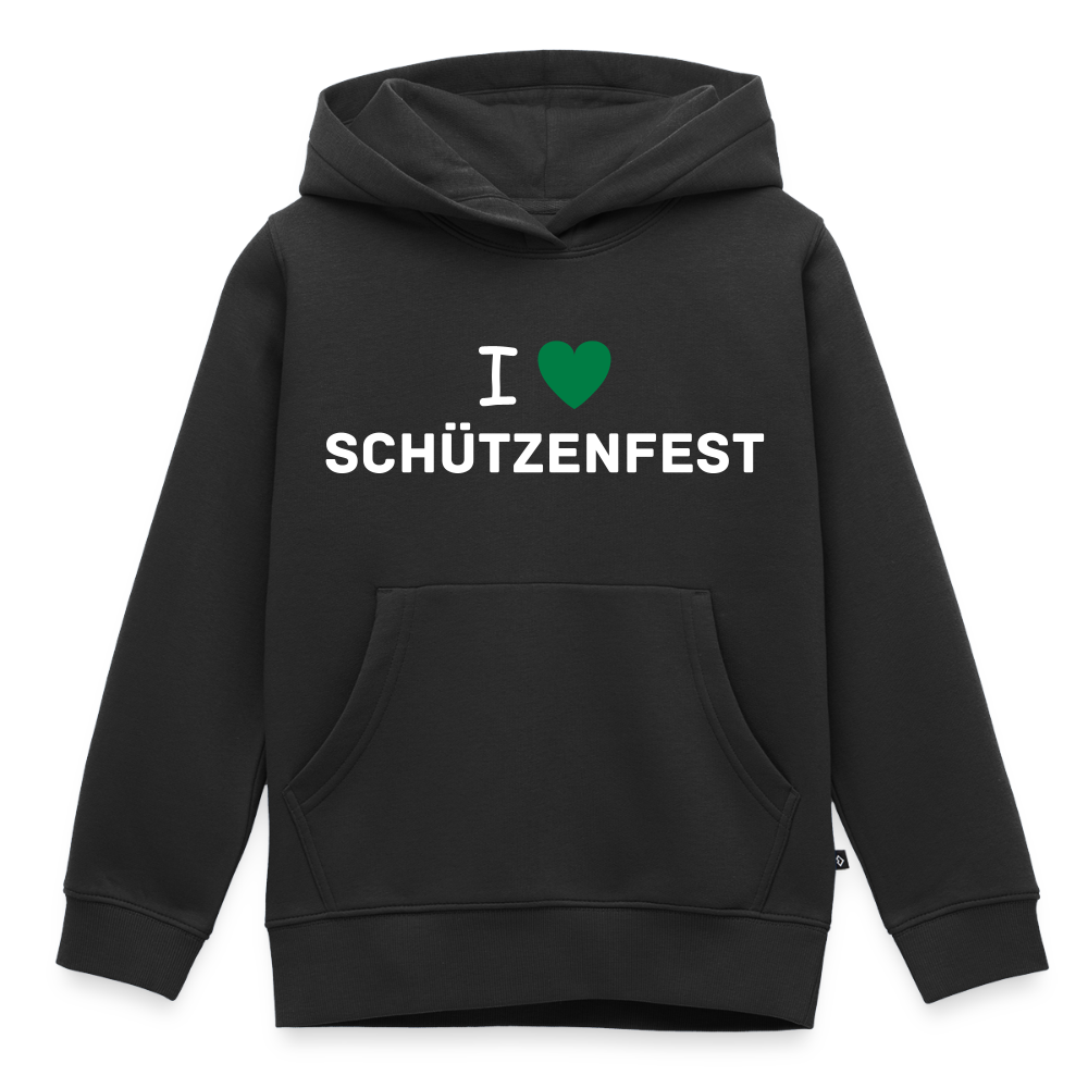 Kinder Premium Hoodie "I-Love-Schützenfest" - Schwarz