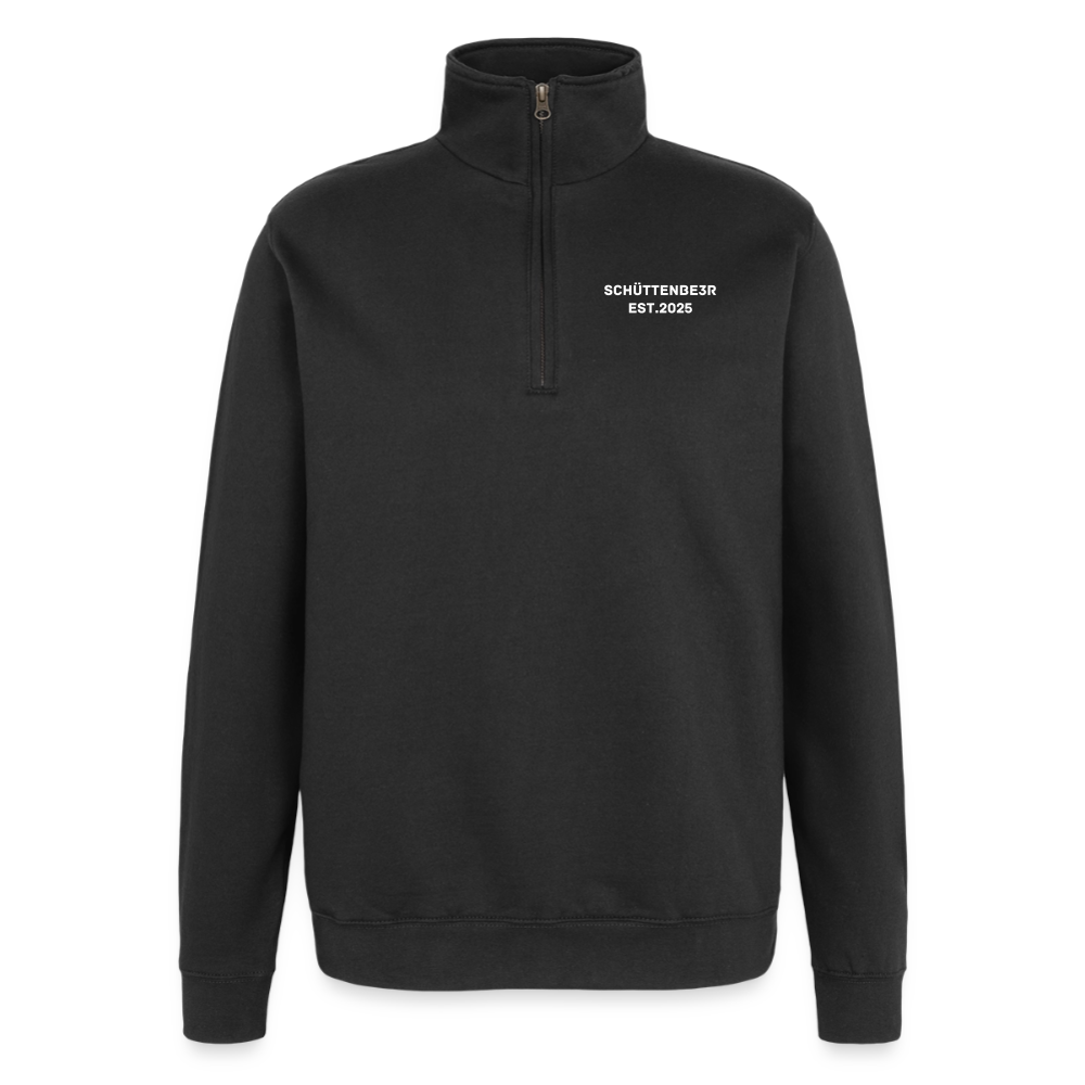 Quarter-Zip-Sweatshirt "SCHÜTTENBE3R" - Schwarz