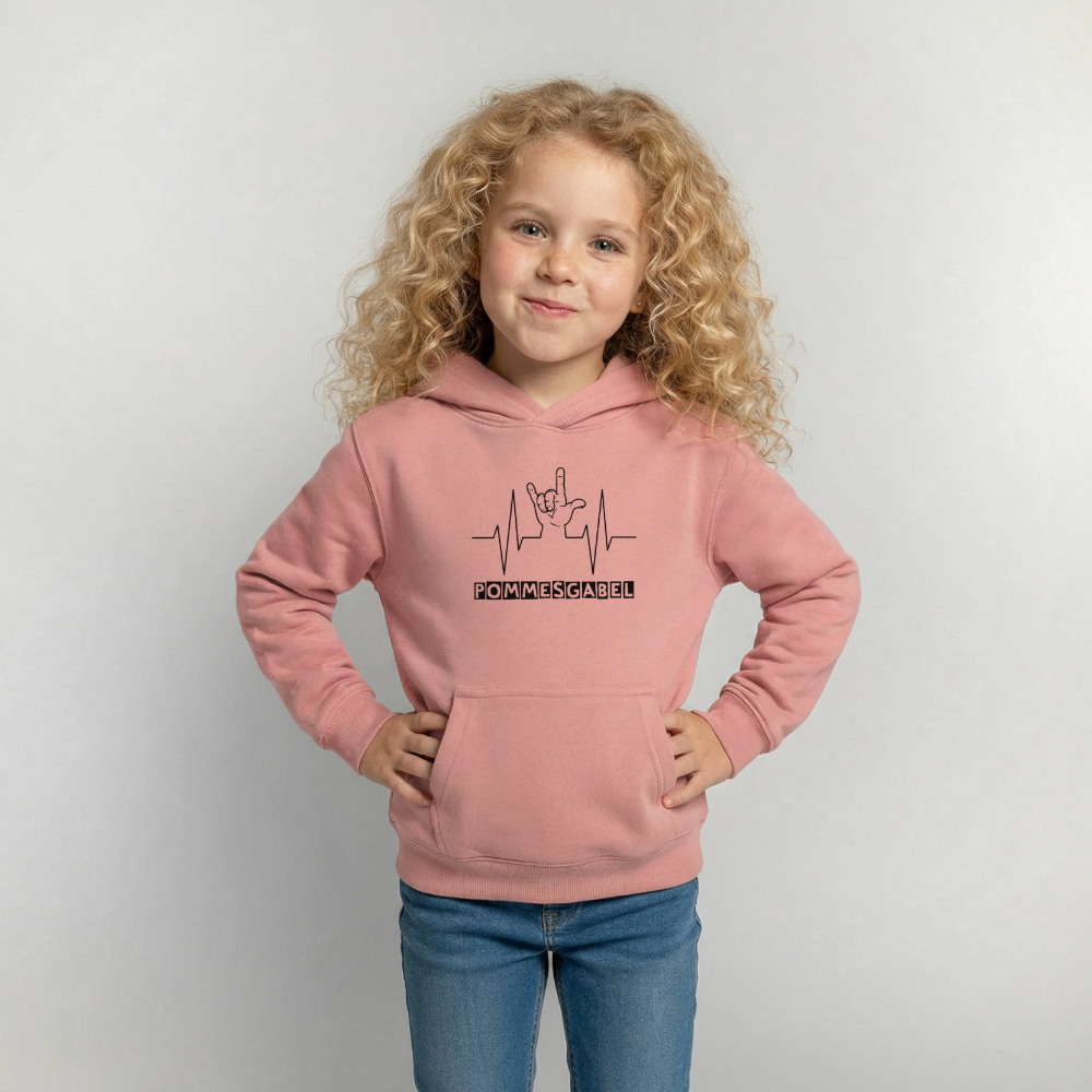 Kinder Hoodie "Pommesgabel" - Altrosa