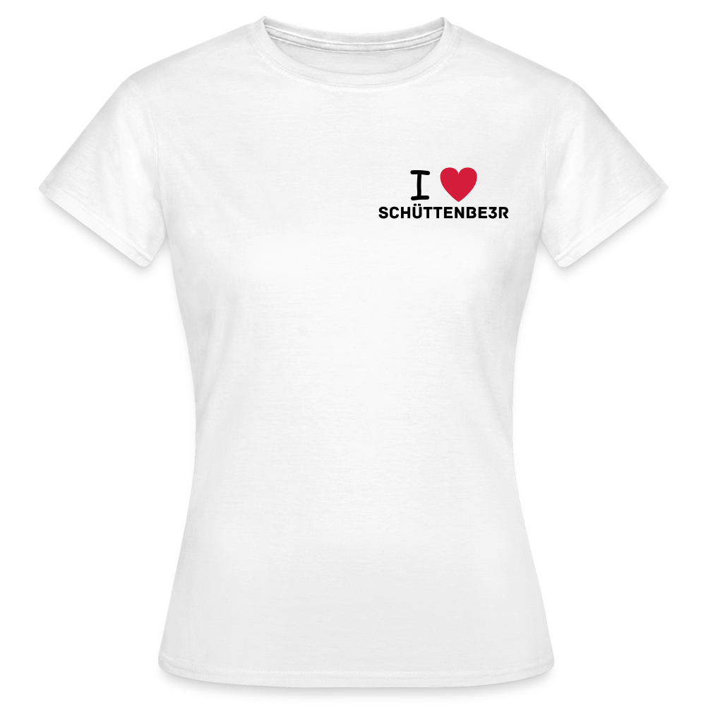 Frauen T-Shirt Brust "I-Love-Schüttenbeer" - Weiß