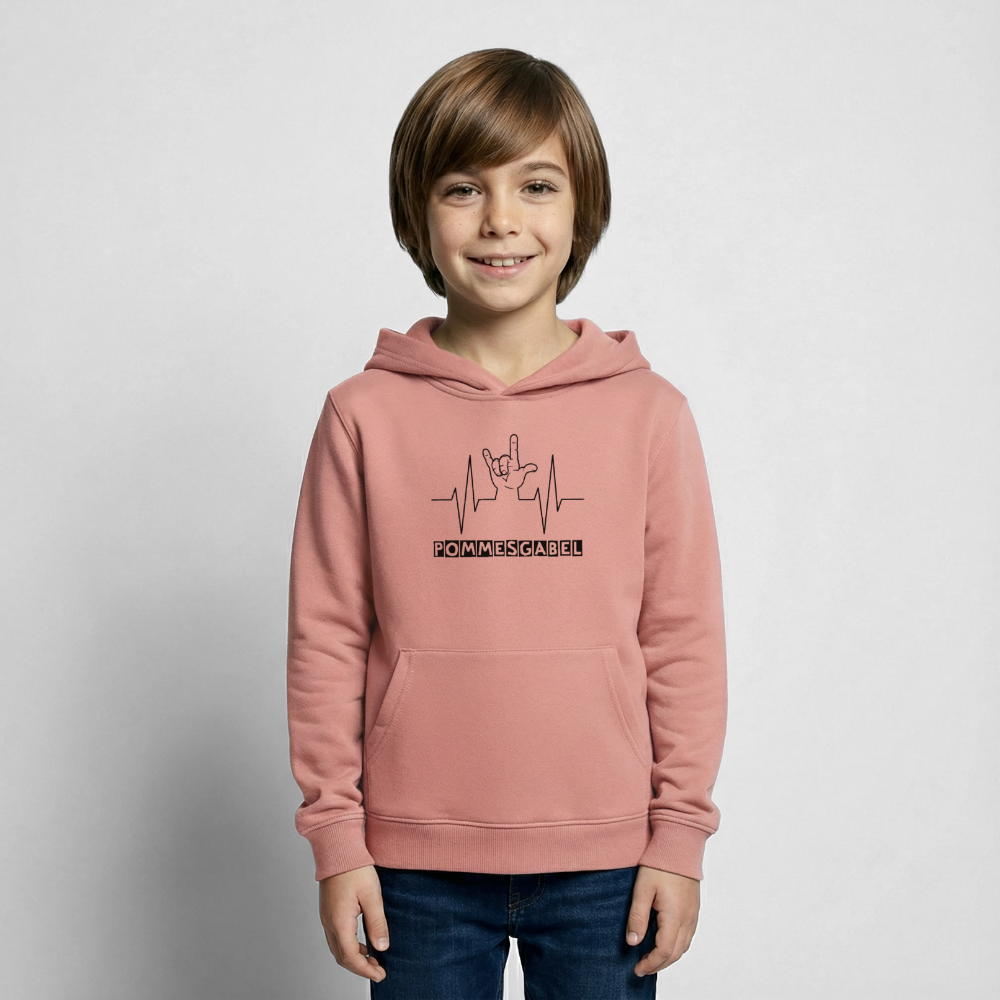 Kinder Hoodie "Pommesgabel" - Altrosa