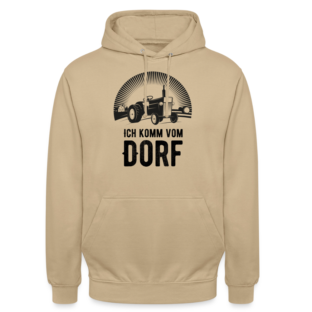 Hoodie "Ich komme vom Dorf" Unisex - Beige