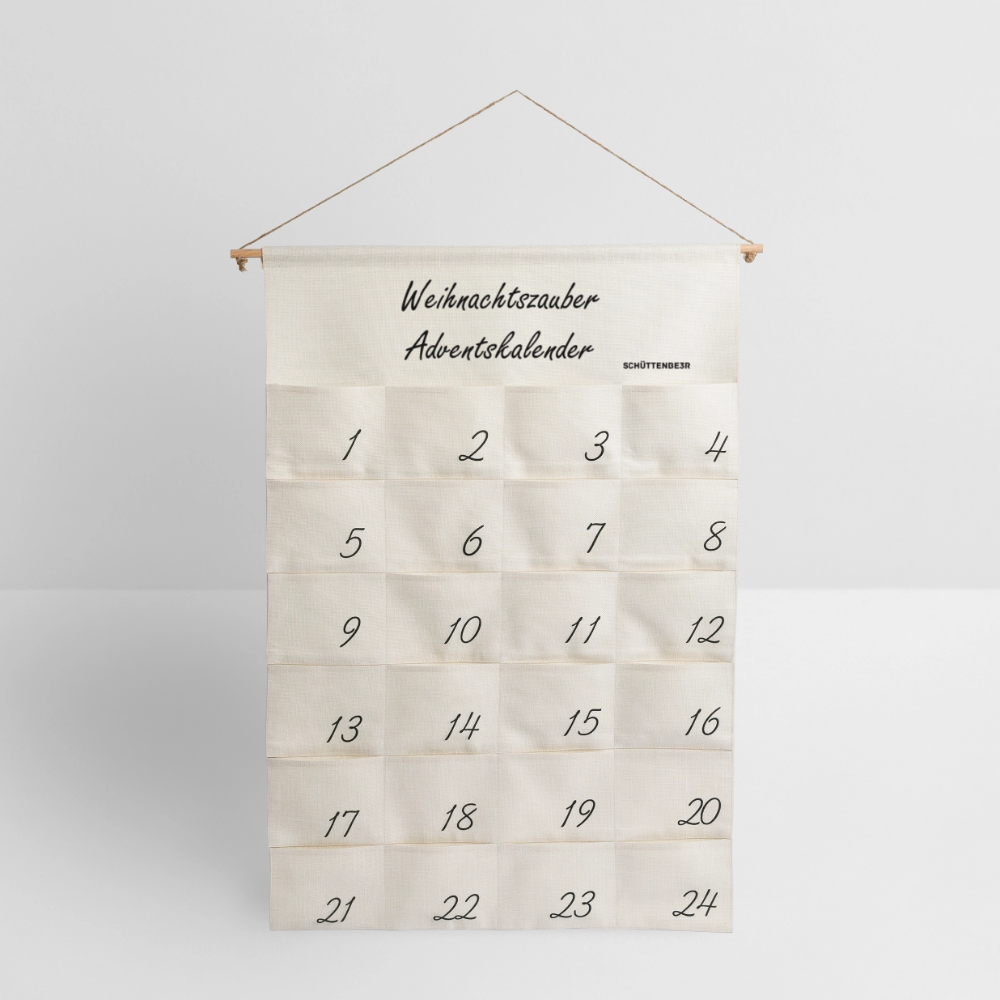 Leinen Adventskalender "Winterzauber" - Naturweiß