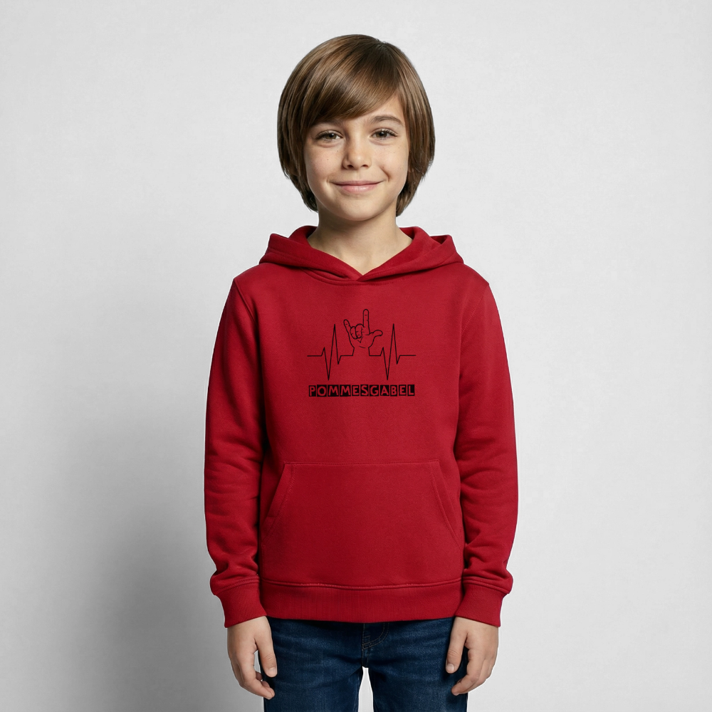Kinder Hoodie "Pommesgabel" - Rot