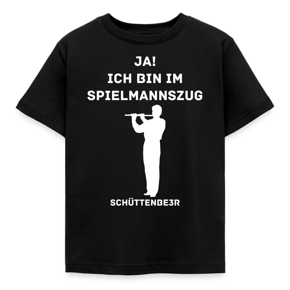 Kinder T-Shirt "Ja ich bin im Spielmannszug Flöte" - Schwarz