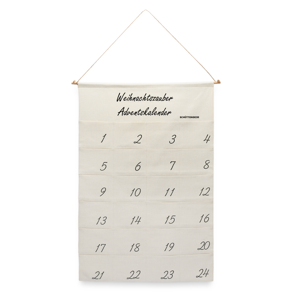 Leinen Adventskalender "Winterzauber" - Naturweiß