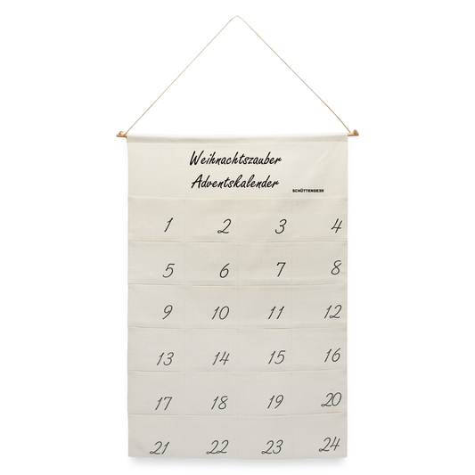 Leinen Adventskalender "Winterzauber" - Naturweiß