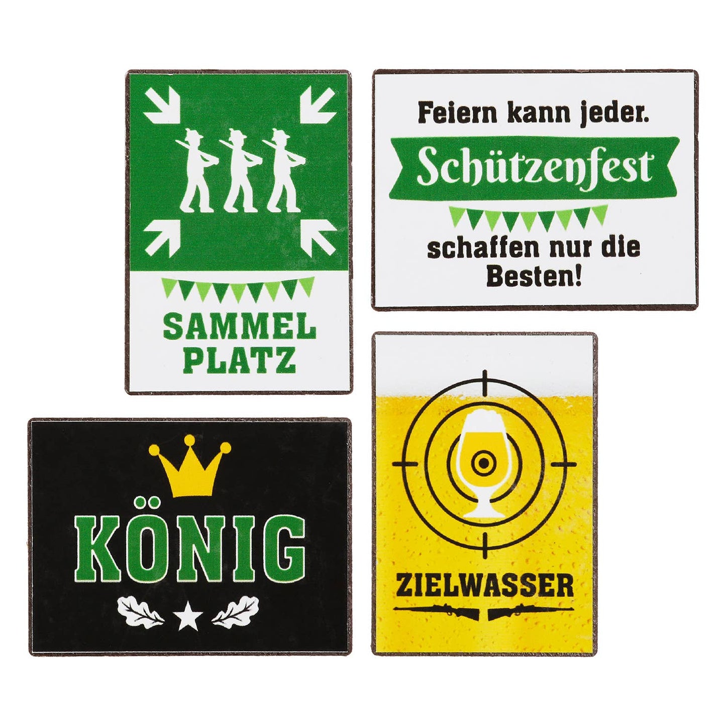 Magnet rechteckig Schützenfest 4-sort. grün H. 5 cm vers. Motive