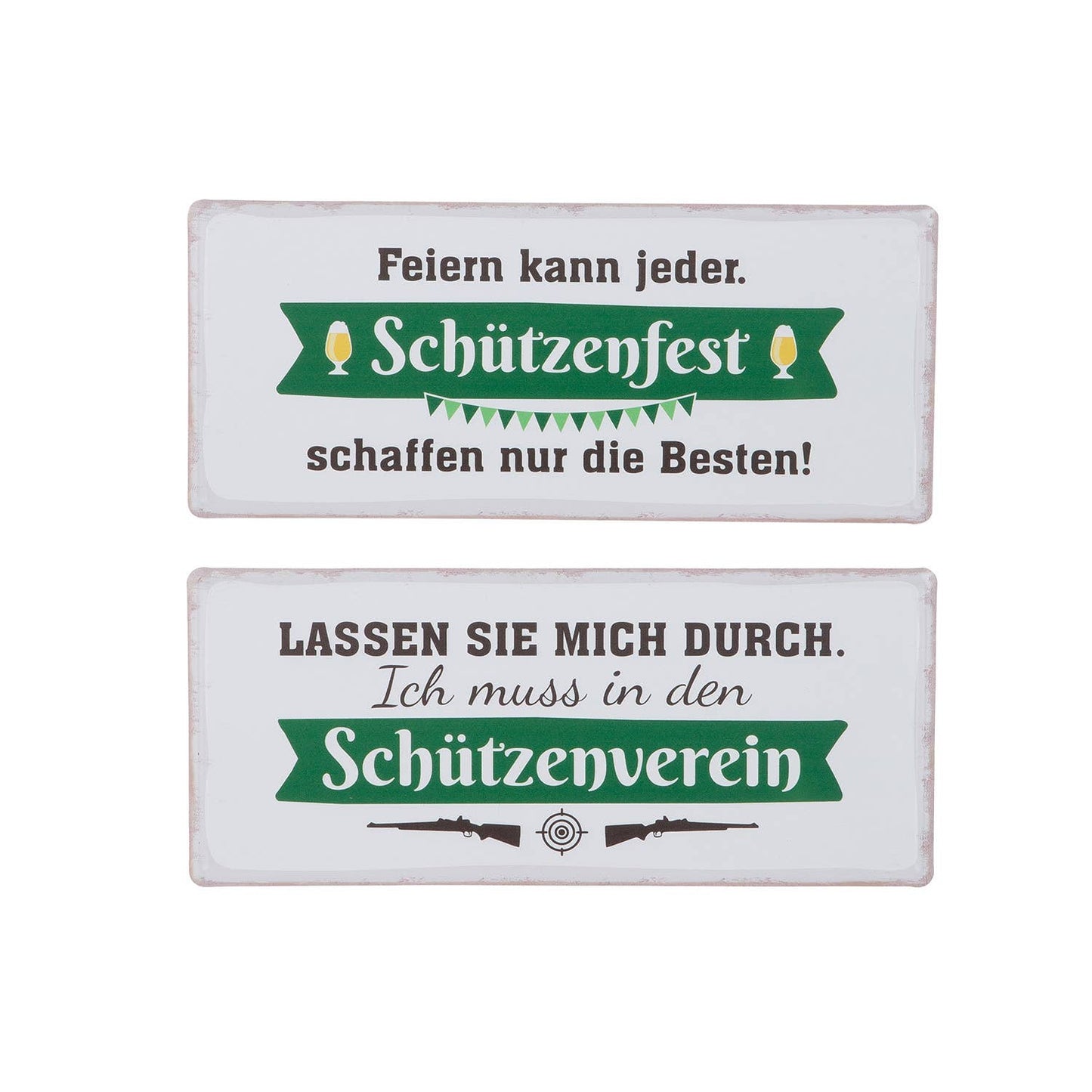 Schild Rechteckig "Schützenfest" H.15 cm mit Aufhangeöse