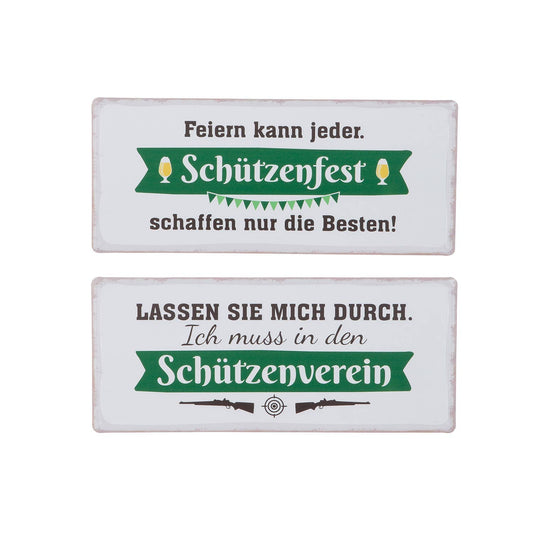 Schild Rechteckig "Schützenfest" H.15 cm mit Aufhangeöse