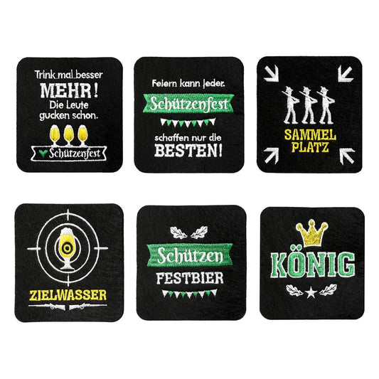 Untersetzer Schützenfest 6-sort. schwarz versch. Motive
