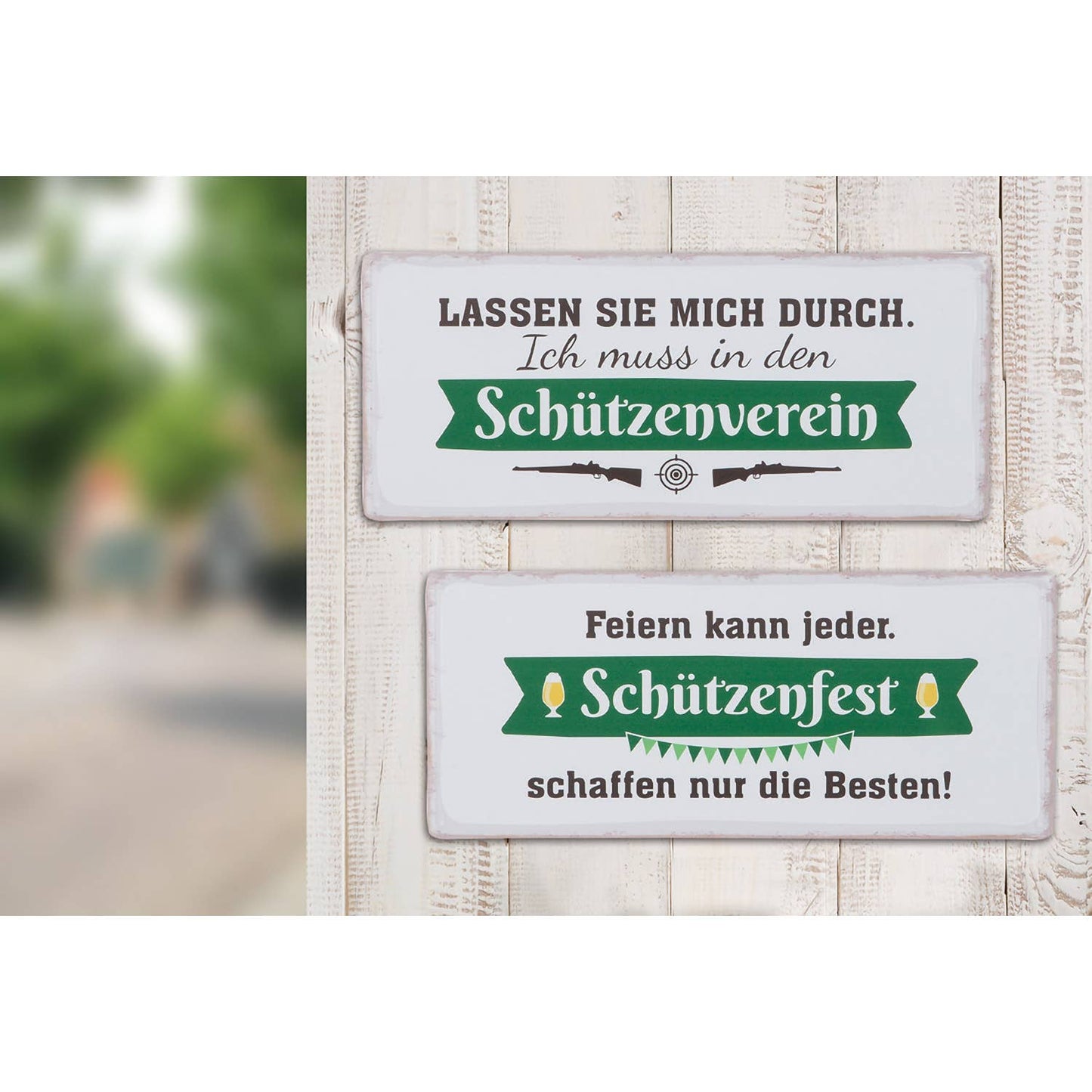Schild Rechteckig "Schützenfest" H.15 cm mit Aufhangeöse